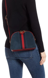 Navy Leather Suede Ophidia Shoulder Bag Gucci