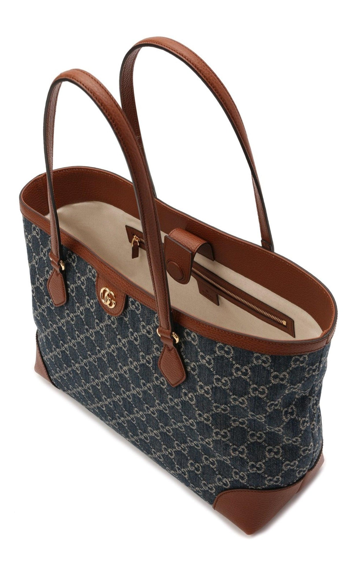 Gucci Ophidia GG Denim Medium Shopping Tote