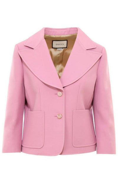 Pink Silk and Wool Blazer Jacket Gucci