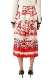 Porcelain Garden Print Midi Skirt Gucci