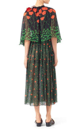 Printed Fil Coupe Cape Dress Gucci