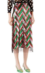 Sequinned Tulle Midi Skirt Gucci