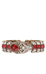 Snake Motif Crystal-embellished Bracelet Gucci