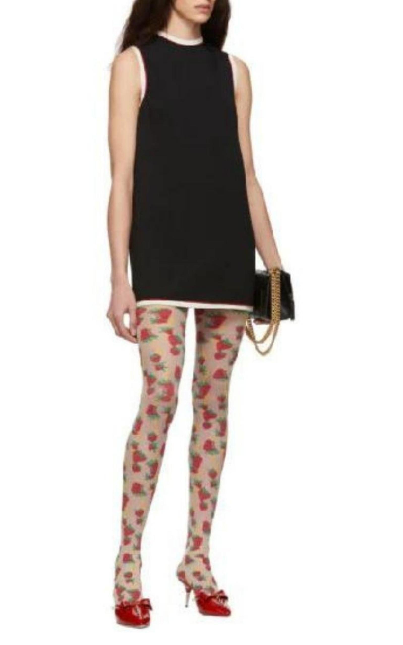 Strawberry Logo Horse-bit Tights Gucci