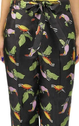 Toucan Print Pyjama Silk Pants Gucci