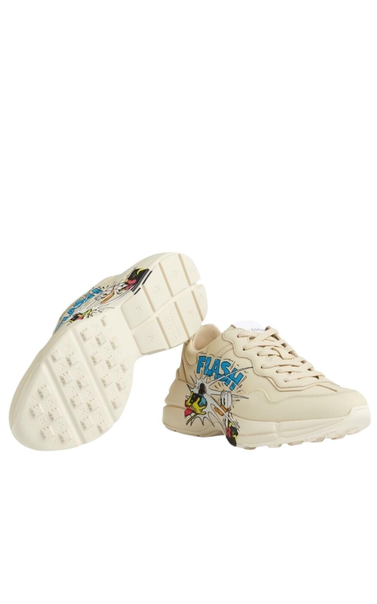 X Disney Donald Duck Rhyton Leather Sneaker Gucci