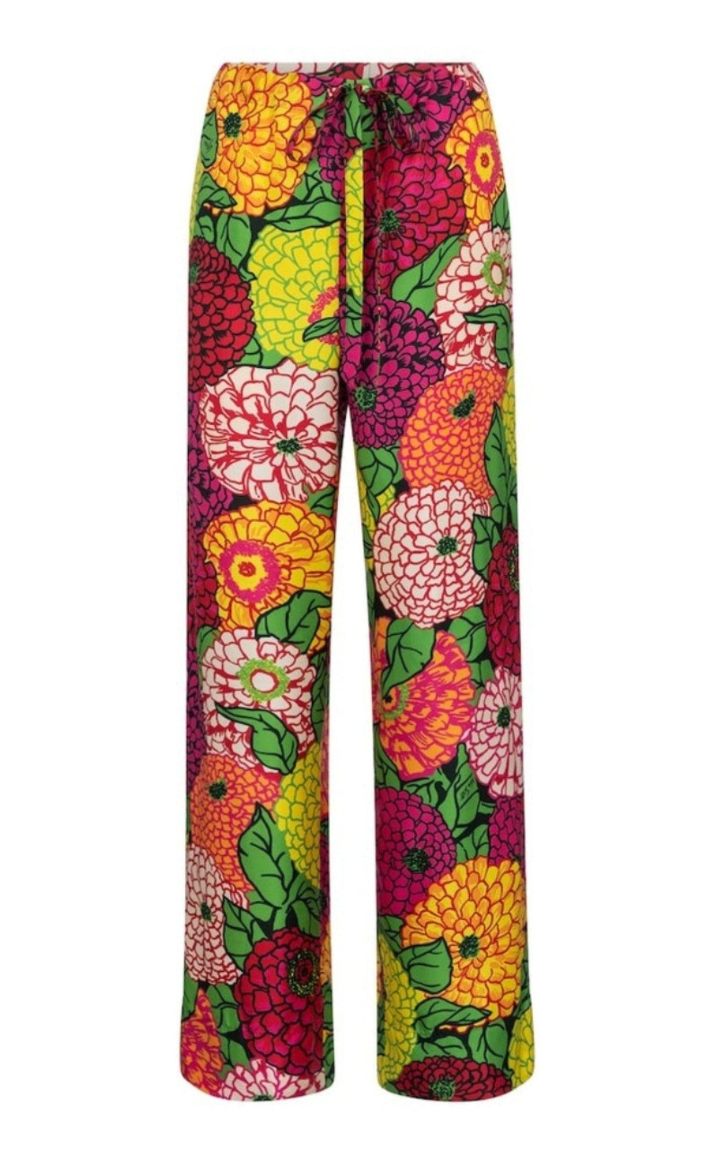 x Ken Scott Floral Silk Straight Pants Gucci