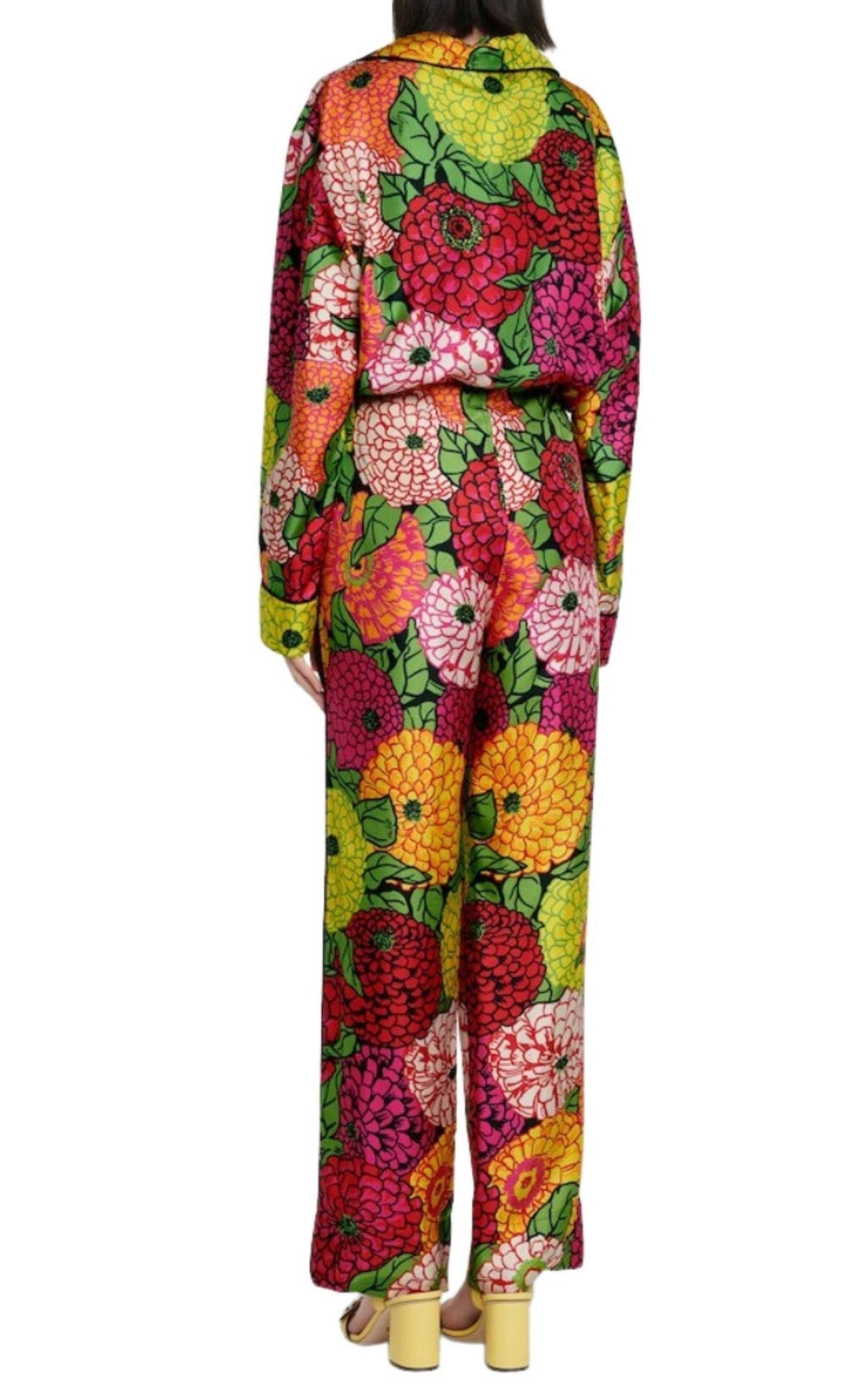 x Ken Scott Floral Silk Straight Pants Gucci