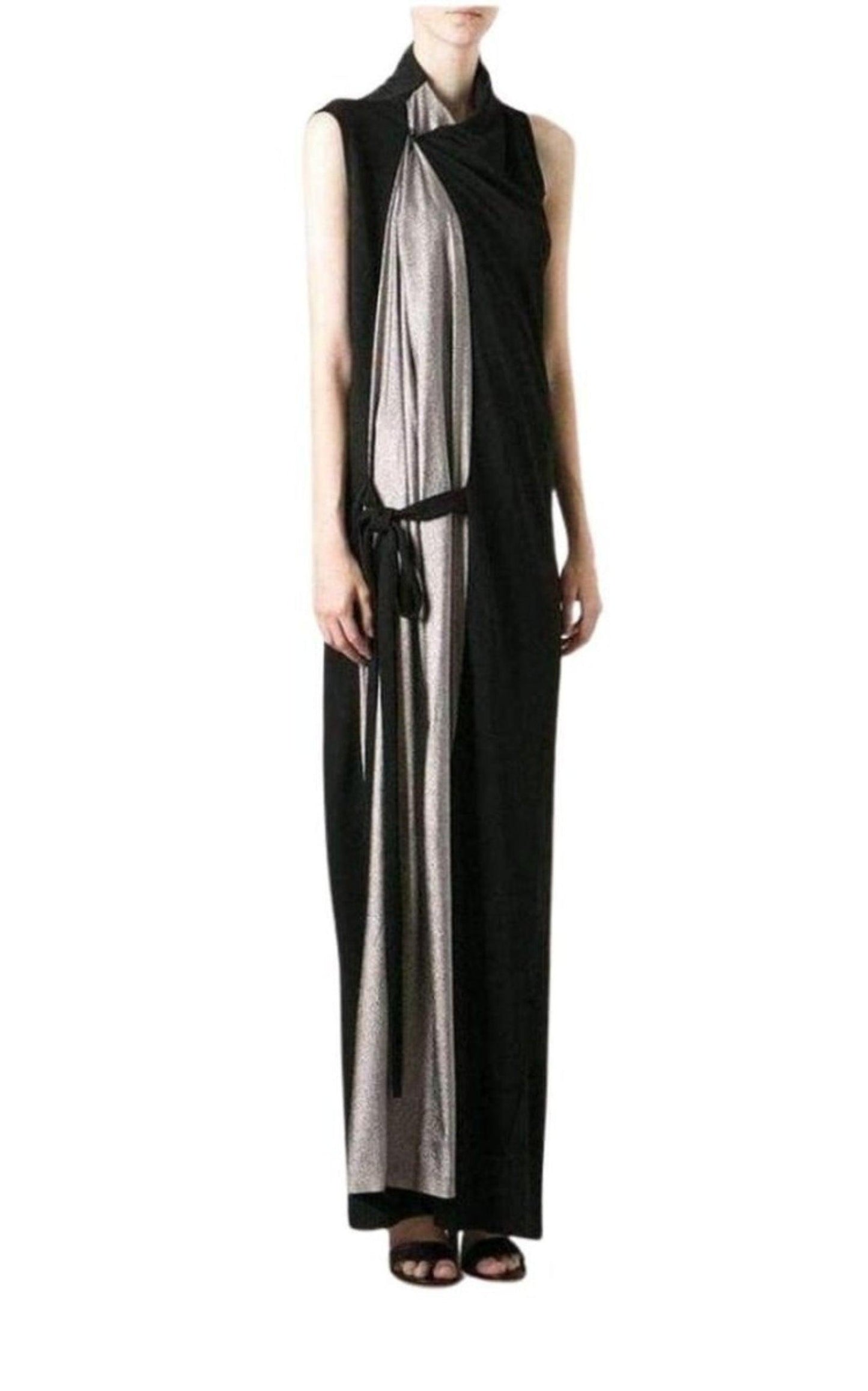 Black Metallic Maxi Dress Jean Paul Gaultier