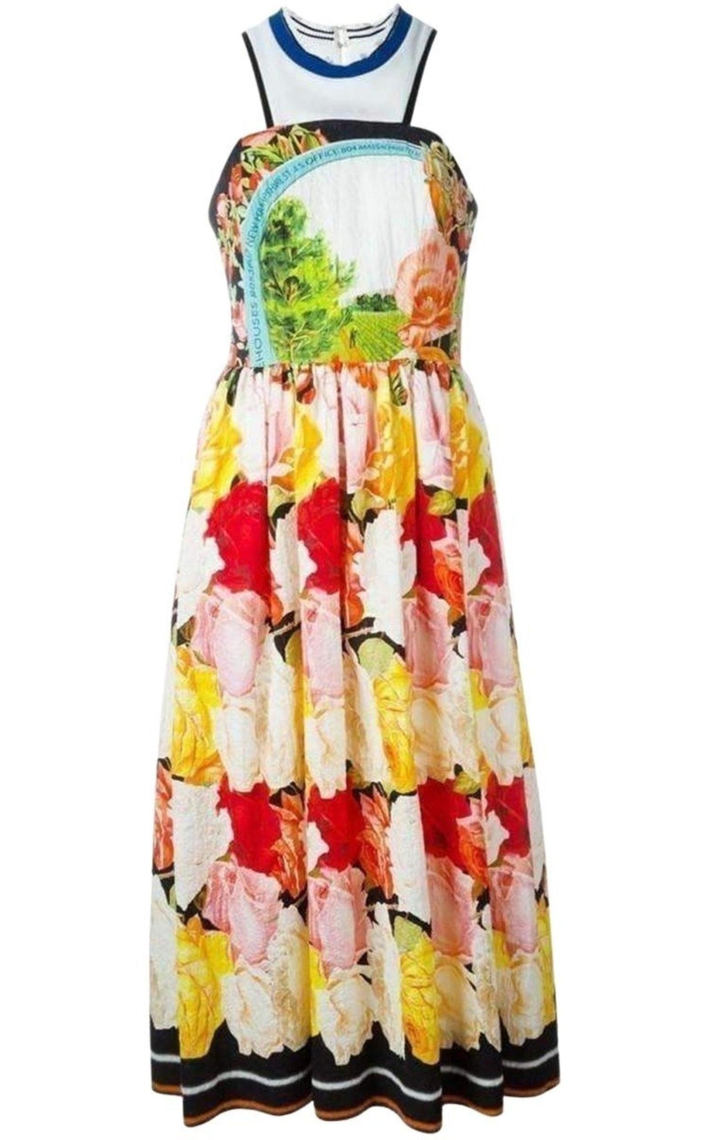 Cotton Blend Printed Dress Mary Katrantzou