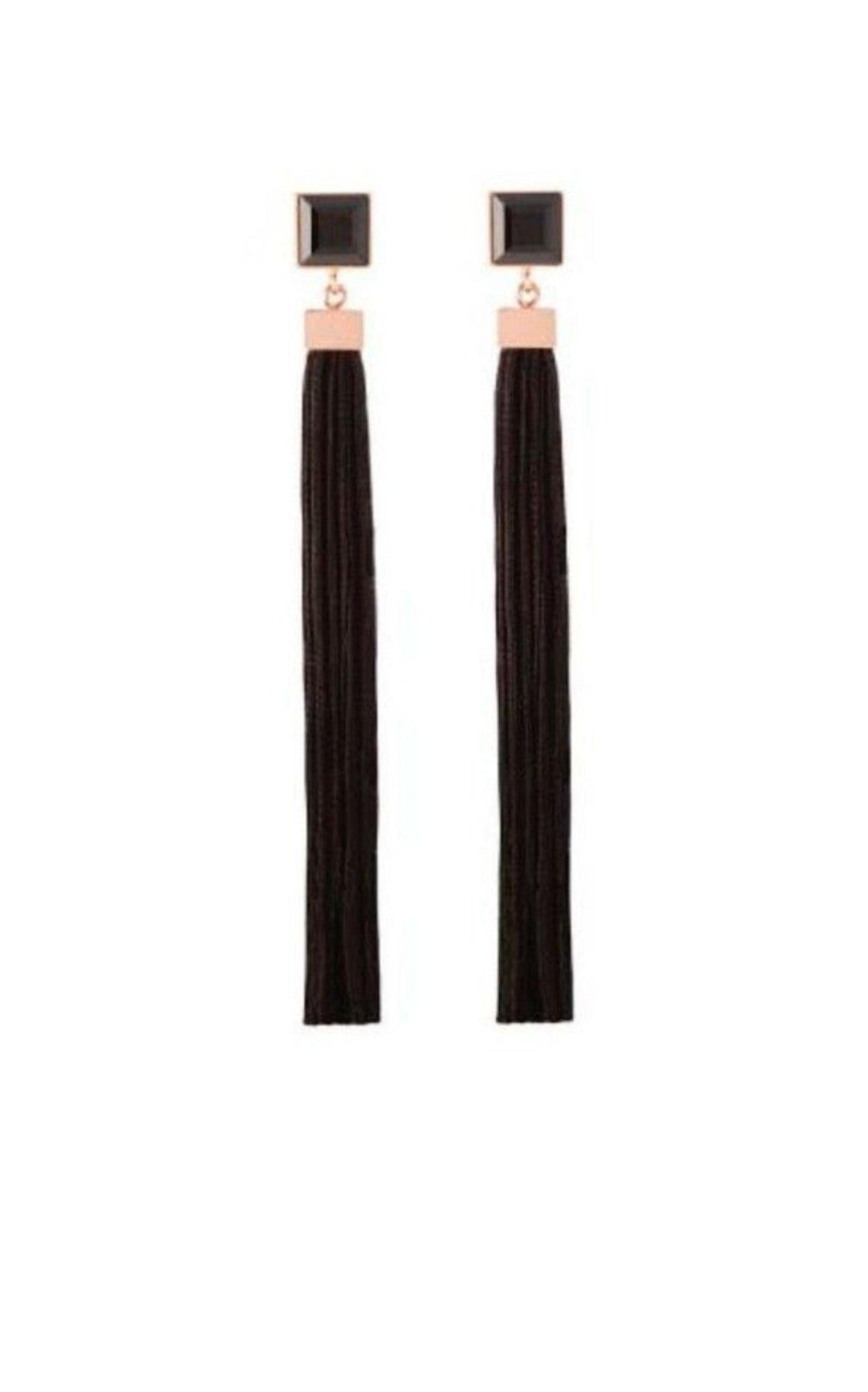 Fay Rose Gold Fringes Crystal Earrings May Moma