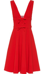 Bow-embellished Cady Dress Miu Miu