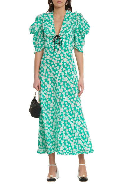 Floral Midi Dress Miu Miu