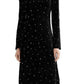 Open-Back Crystal-Embellished Crushed-Velvet Midi Dress Miu Miu