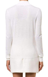 White Extra Fine Wool Cutout Detail Sweater Mugler