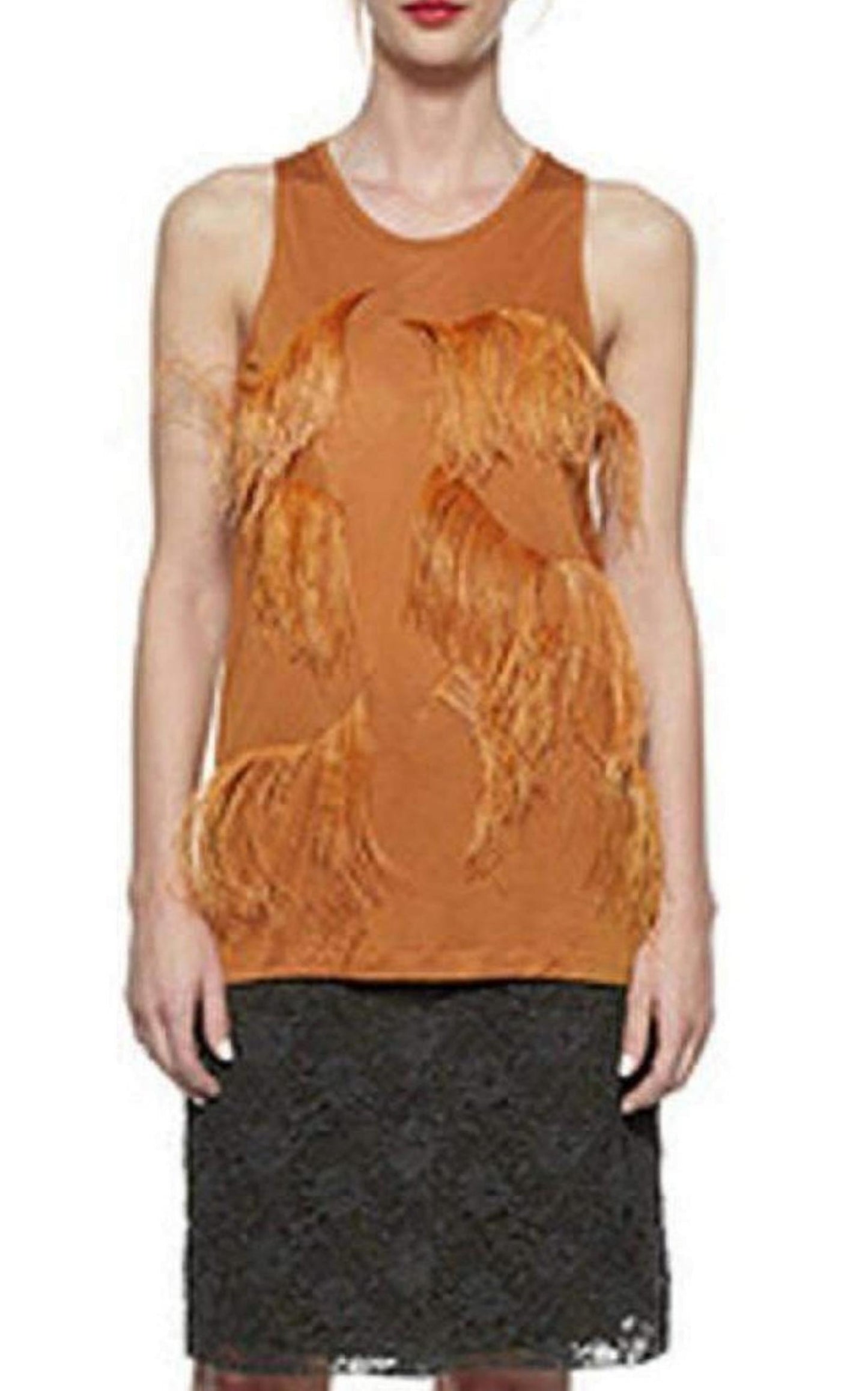 Amber Feather-embellished stretch-jersey top Nina Ricci