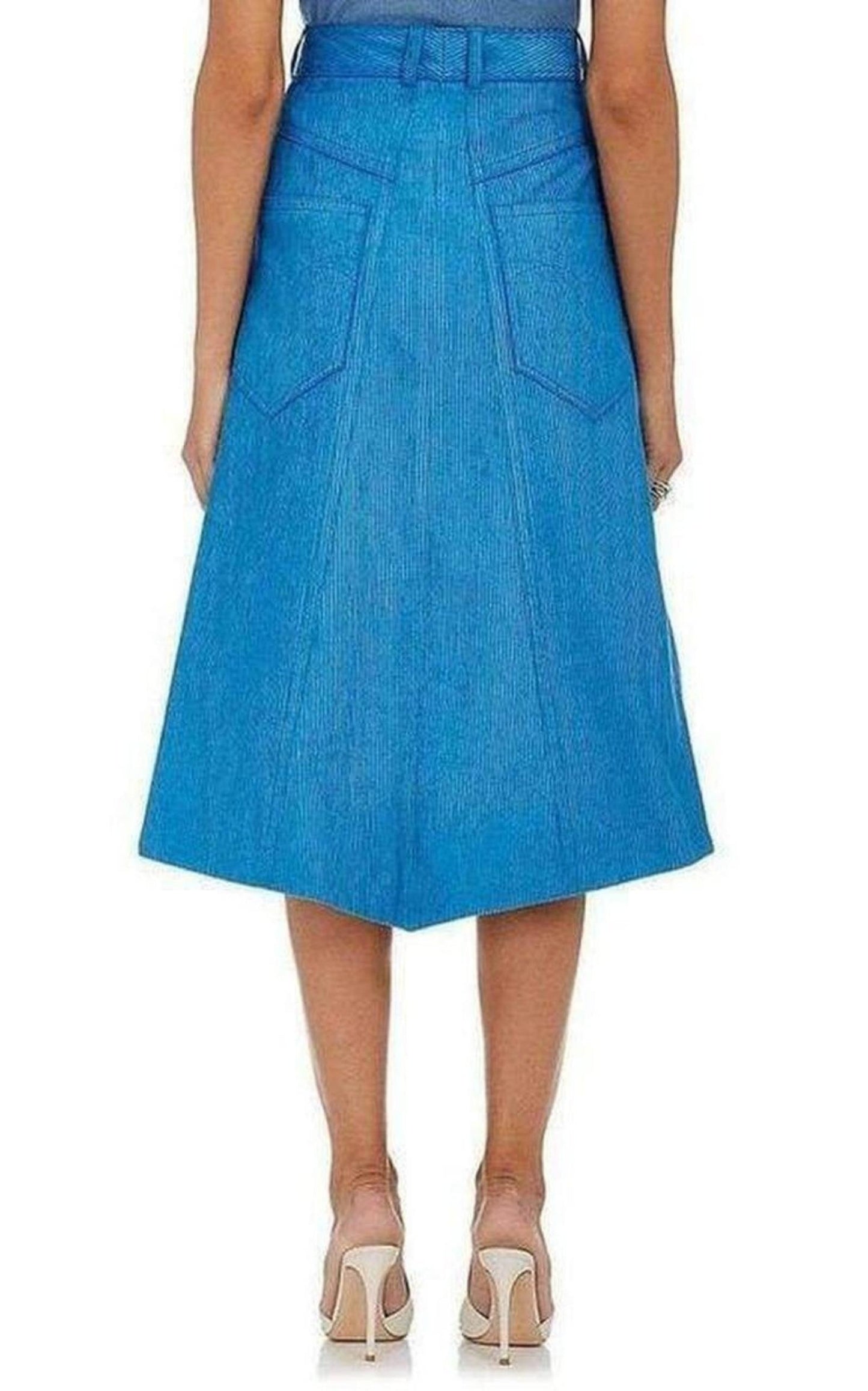 Cotton Blend Corduroy A-Line Skirt Nina Ricci