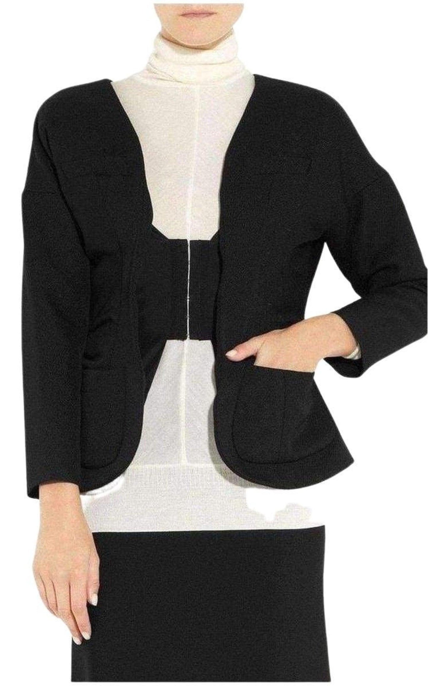 Wool Open Front Blazer Jacket Nina Ricci