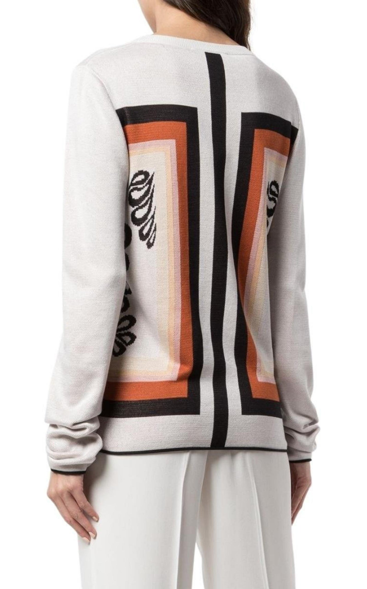 Frida Jacquard Crewneck Silk Sweater Partow