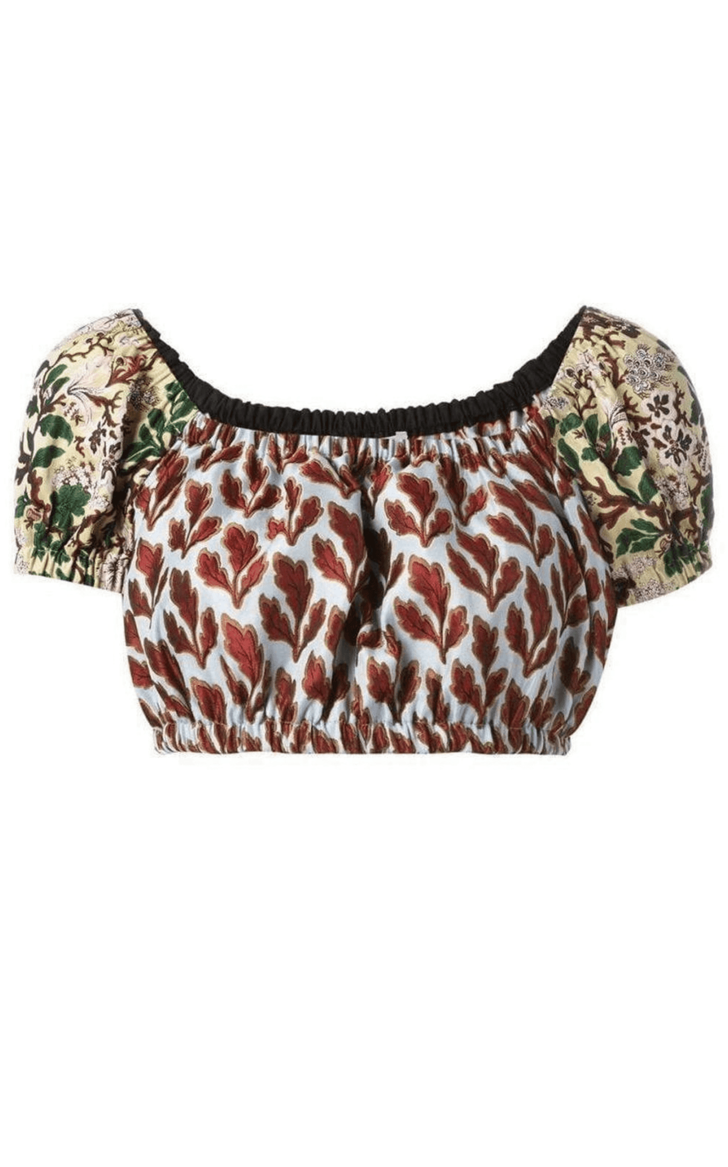 Leaves Print Cropped Top Philosophy Di Lorenzo Serafini