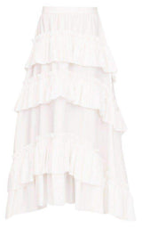 White Maxi Frill Skirt Philosophy Di Lorenzo Serafini