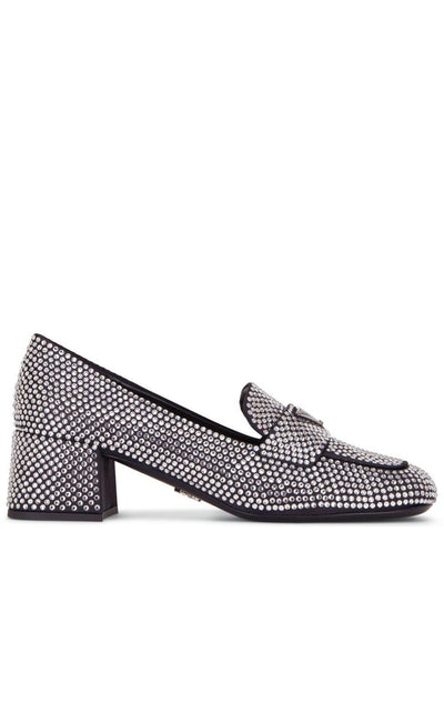 Crystal-embellished Logo-plaque Loafers Prada