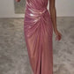 Pink Metallic Cocktail Prom Dress