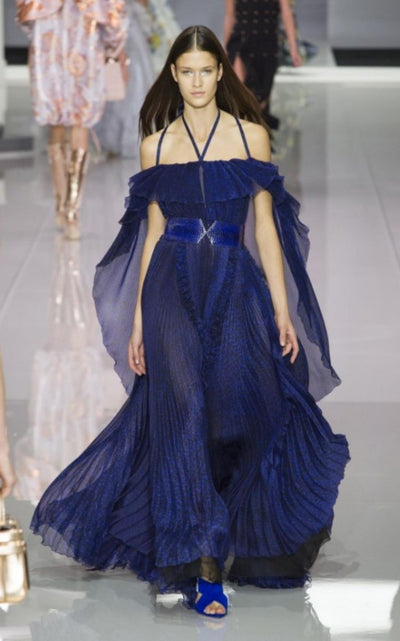 Blue Silk Ball Cape Gown Ralph & Russo