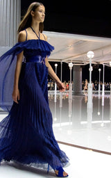 Blue Silk Ball Cape Gown Ralph & Russo