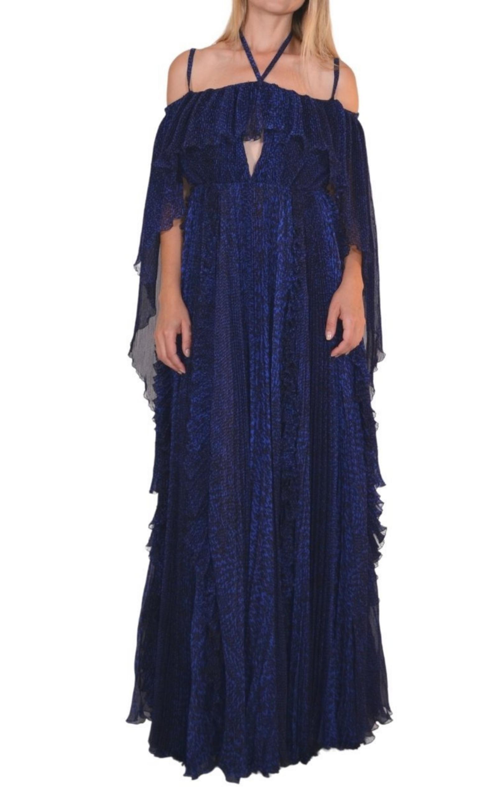 Blue Silk Ball Cape Gown Ralph & Russo