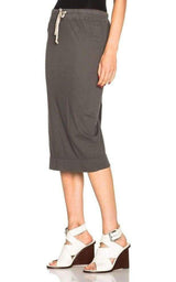 Cotton Pillar Grey Skirt Rick Owens