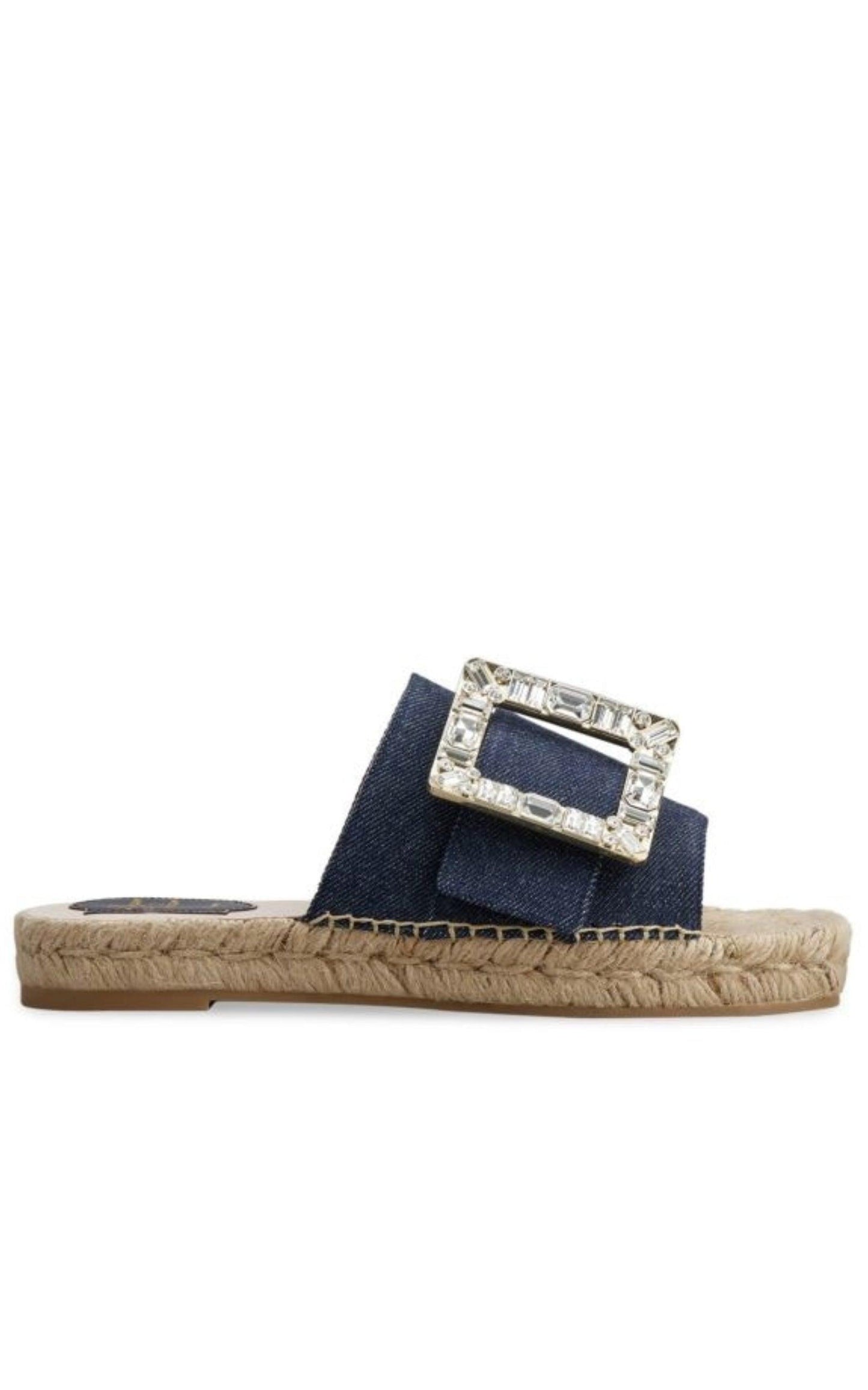 Crystal-embellished Denim Espadrille Slides Roger Vivier