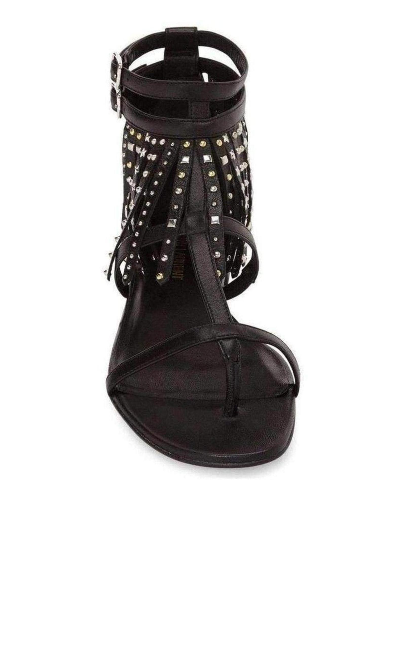 Leather Fringe Sandals Saint Laurent