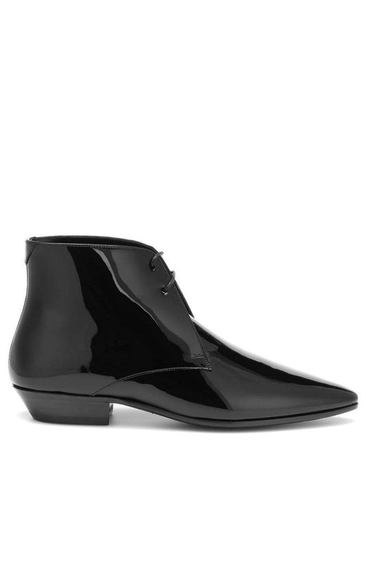 Pathen Leather Ankle Boots Saint Laurent