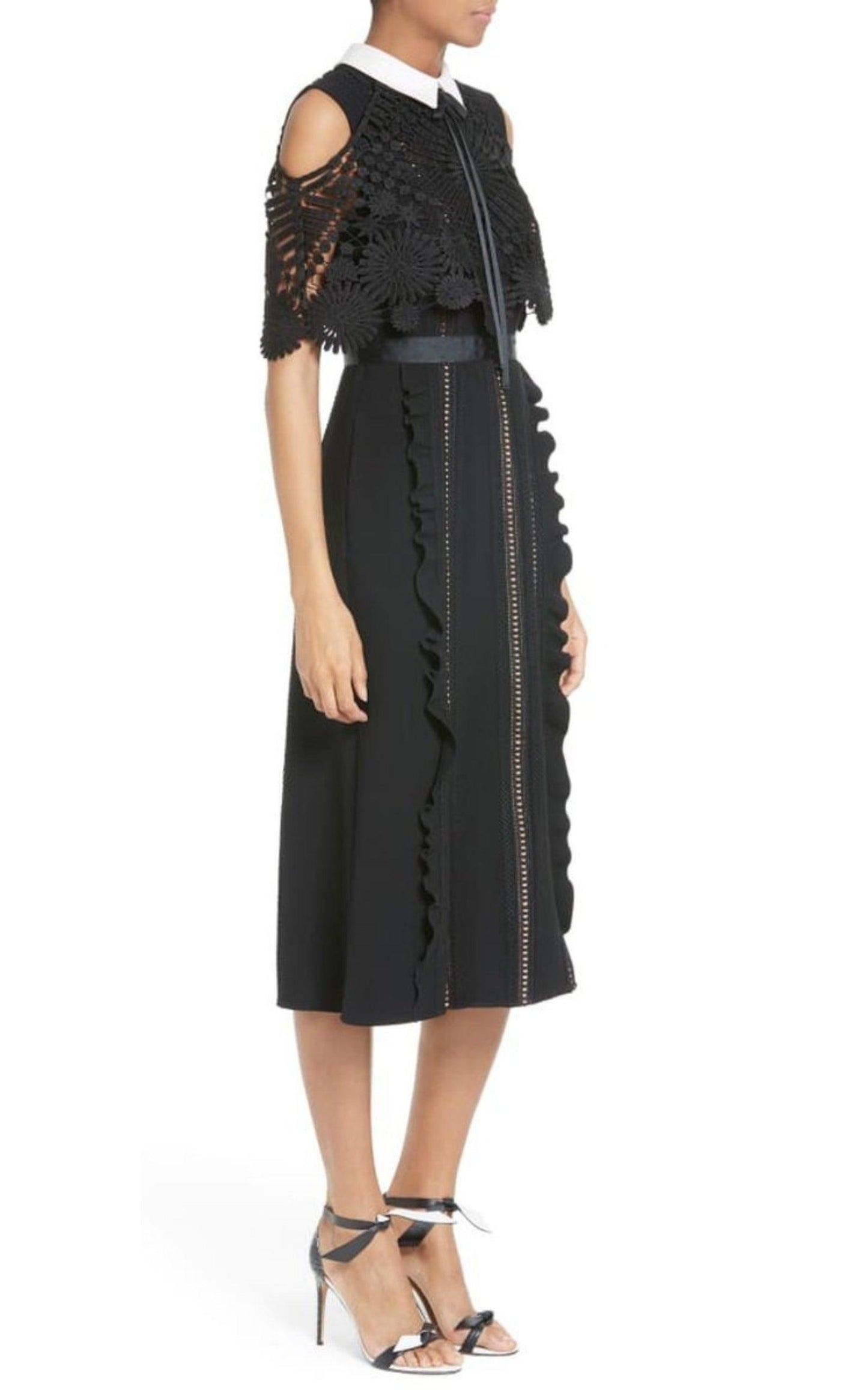 Hinkley Cold Shoulder Midi Dress Self-Portrait