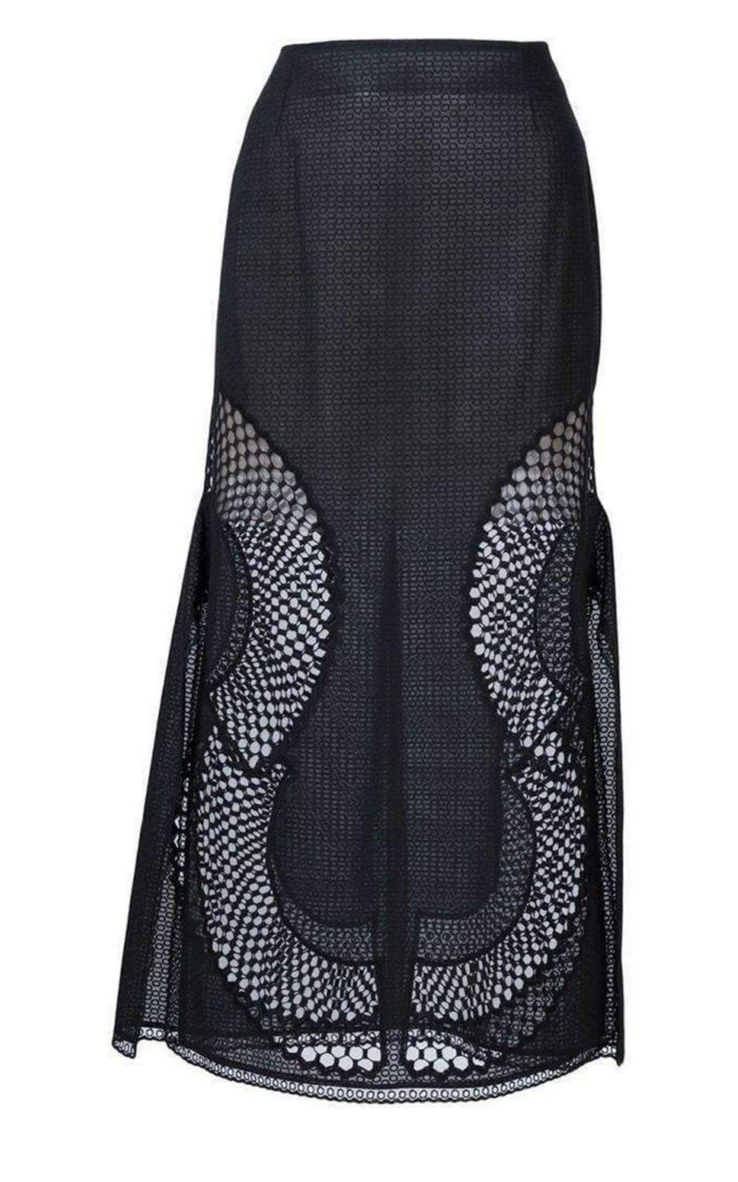 Perforated A-Line Black Skirt Stella McCartney