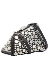 Black Midnight Workmanship Mirror Clutch The Attico