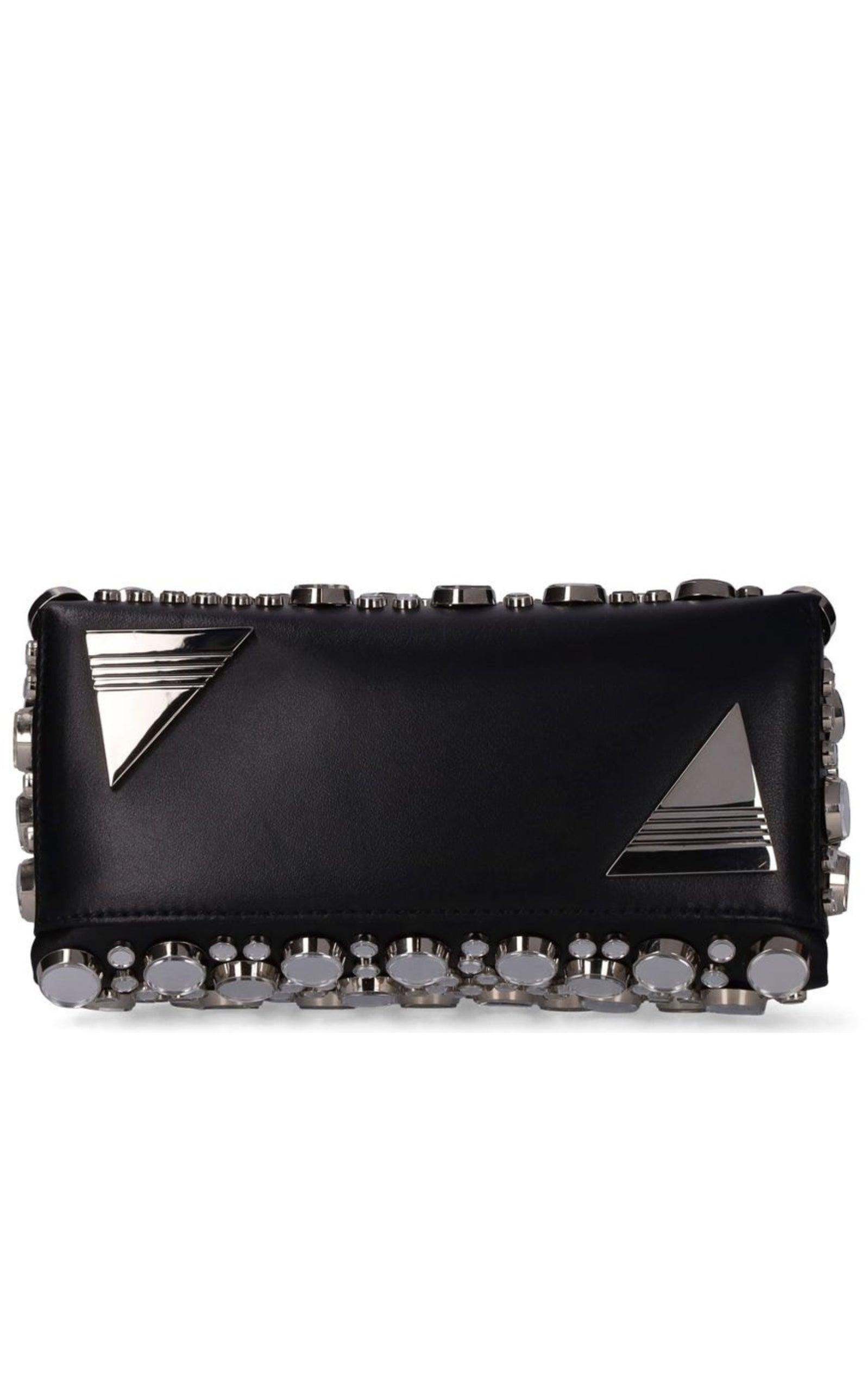 Black Midnight Workmanship Mirror Clutch The Attico