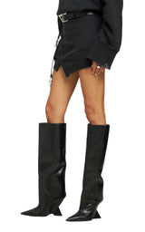 Cheope Leather Wedge Knee-High Boots THE ATTICO