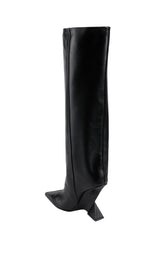 Cheope Leather Wedge Knee-High Boots THE ATTICO