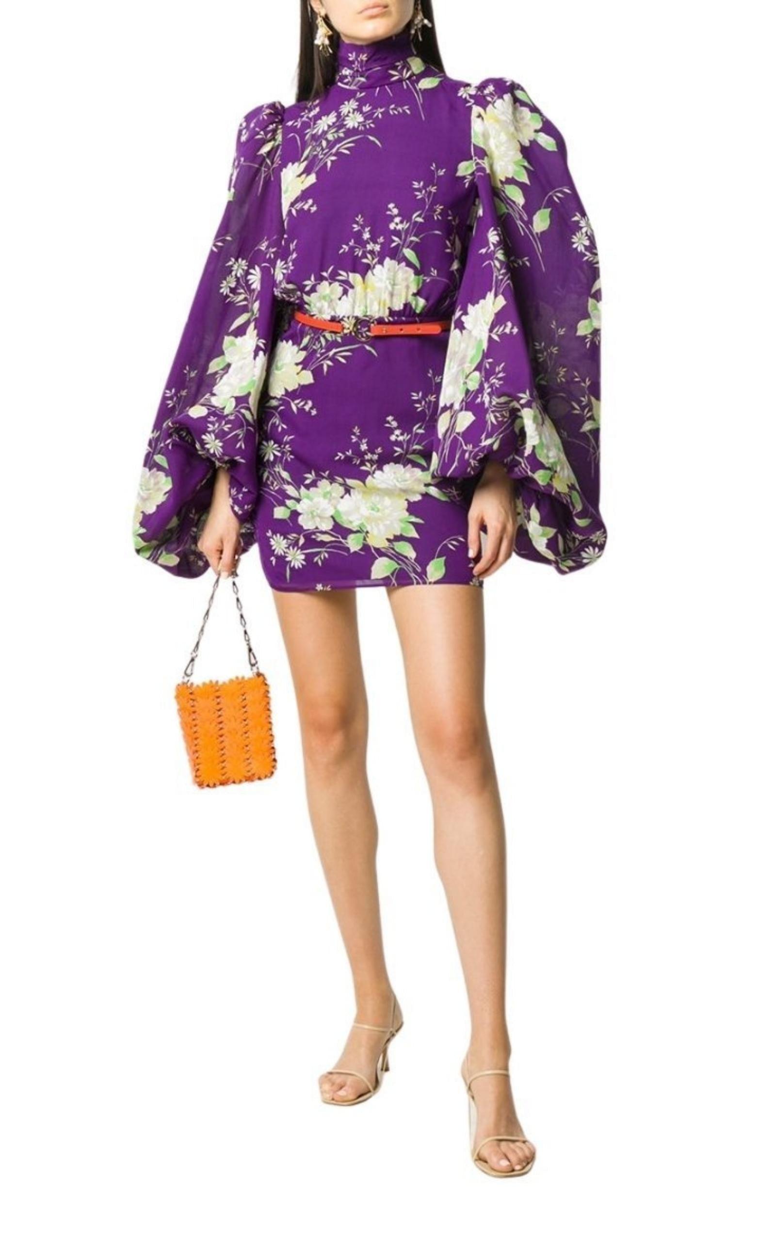 Gobi Floral-print Silk Mini Dress The Attico