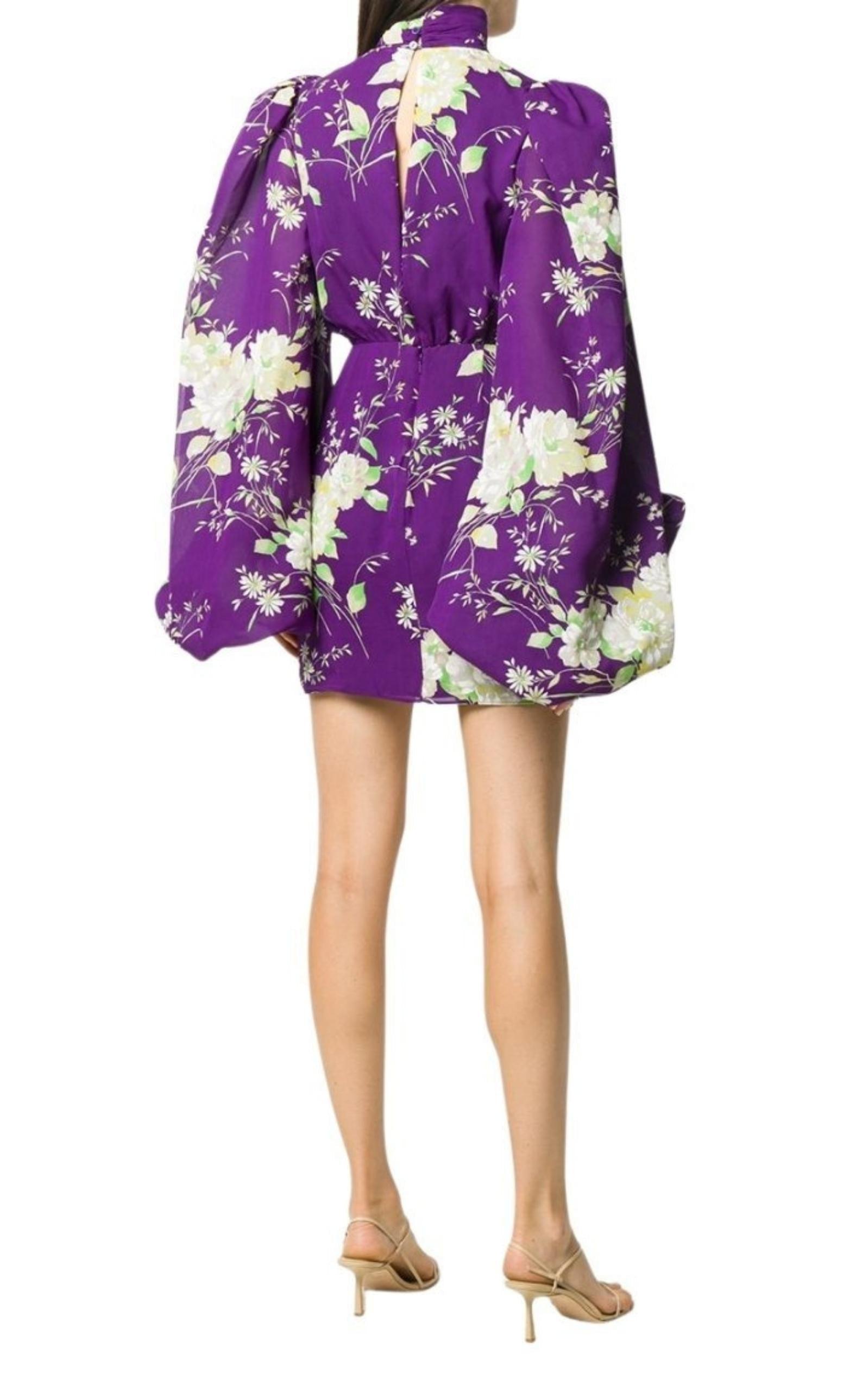 Gobi Floral-print Silk Mini Dress The Attico