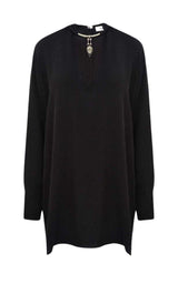 Black Necklace Collar Silk Shirt Valentino