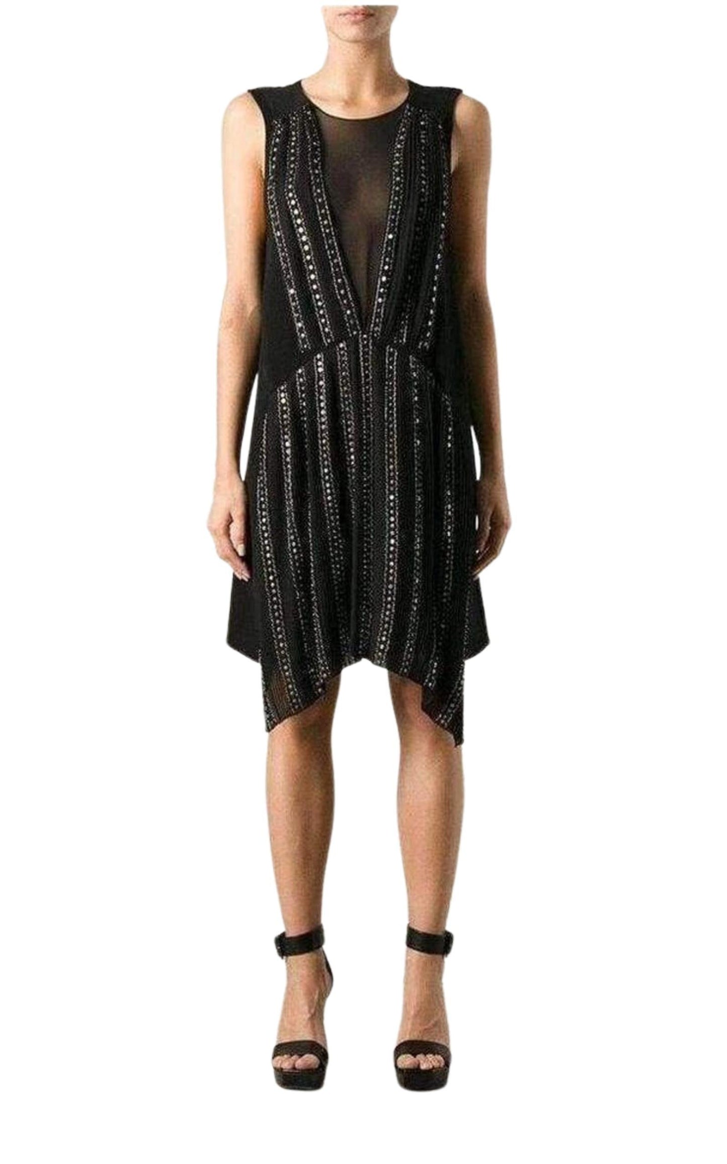 Black Embellished Silk Cocktail Dress Vanessa Bruno